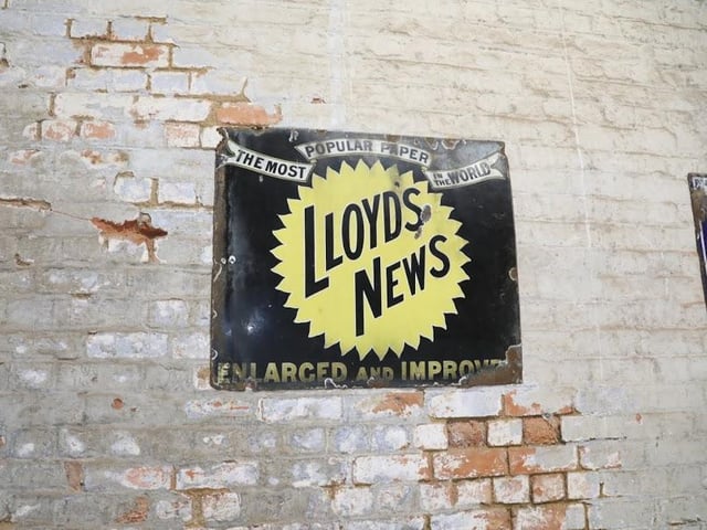 The walls are adorned with lots of memorabilia like this