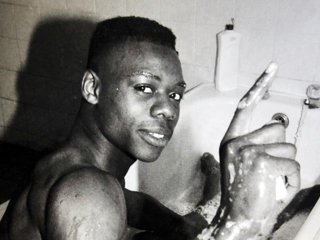Spurs (h), 1994. Posh were within five minutes of beating Spurs at London Road after Jason Brissett's late goal, but Jason Dozzell equalised with a header.  It finished 1-1 and Brissett was pictured celebrating his goal in the dressing room bath.