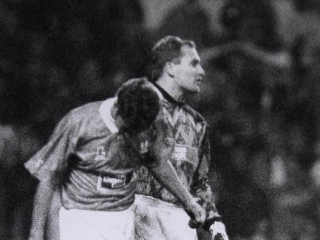 v Spurs (a) 1994. Posh came from behind to draw 1-1 at White Hart Lane in the replay thanks to a Ken Charlery goal. It went to penalties when 16 year-old Posh forward Andrew Furnell showed plenty of bottle to take one, but Ian Walker saved it. Posh 'keeper Fred Barber is pictured consoling Furnell.
