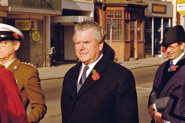 The Remembrance Service from 1988. Pictured is Dudley Smith MP.