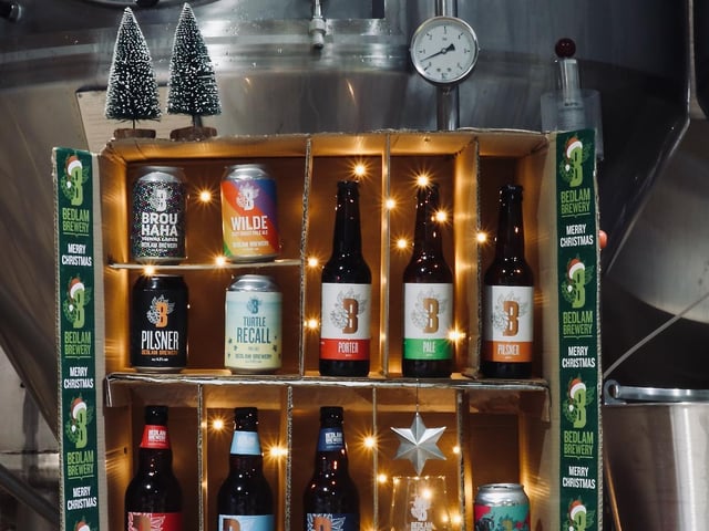The brewery in St Helena Lane, Plumpton Green, East Sussex, is selling a Christmas box. This includes a selection of 11 craft beers plus a tasting glass from the brewery on the farm and costs 28 plus P&P.