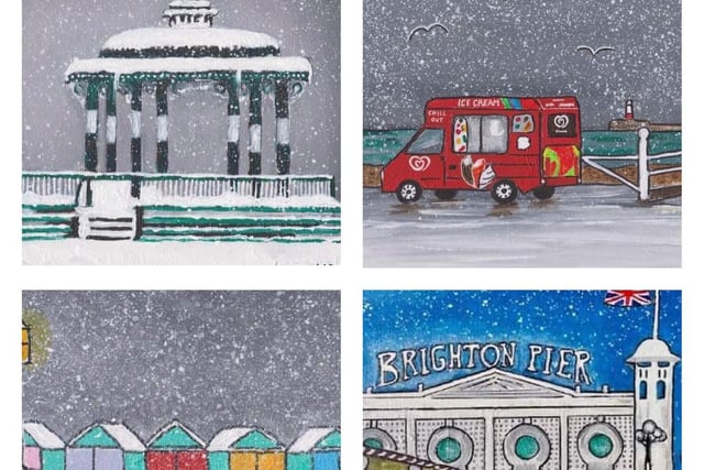 Christmas cards for sale by Seaford artist Lindsay Crook. £3. All design available at lindsayanneart.com