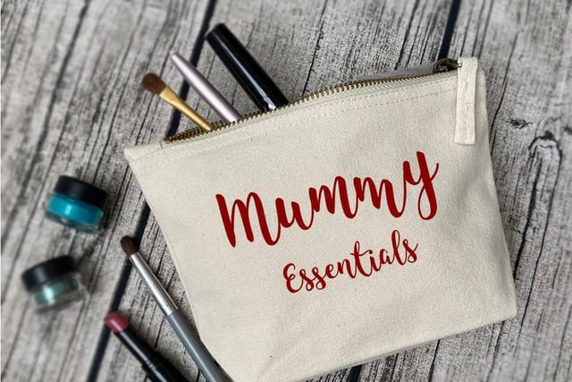 The Mummy Essentials pouch is made from 100% Certified Organic Brushed Cotton Canvas and is ideal for holding lots of essentials items. You can customise your pouch, as Ledro Designs offers three different colour pouches and 22 colours of text to choose from, to help you create the perfect personalised gift this Christmas. 19 x 12 cm. 8.95. www.ledrodesign.co.uk