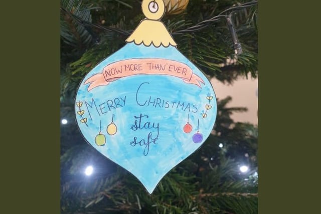 Students decorated and wrote messages on baubles for the 'kindness tree'