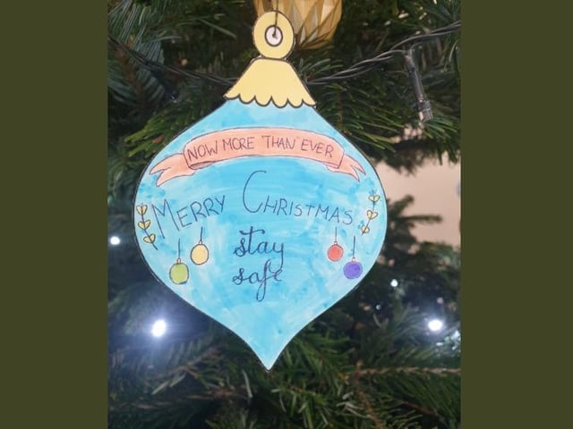 Students decorated and wrote messages on baubles for the 'kindness tree'