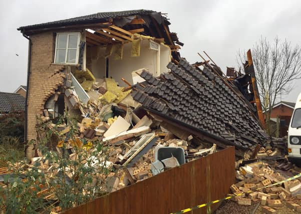 The scene of the gas explosion in Bourne. Picture: David Lowndes