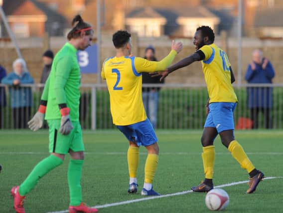 Action and goal celebrations from Lancing's 3-0 win over Worthing United in the FA Vase / Pictures: Stephen Goodger