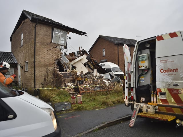 Gas explosion in house at Holly Drive, Bourne. Pictures: David Lowndes