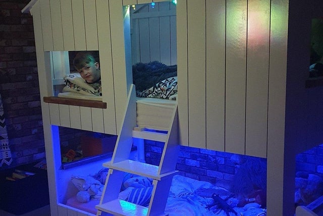 Carpenter Luke Crozier, 32, from Whyteleafe was fifth with his incredible treehouse style bunk bed