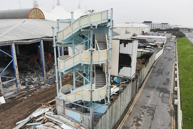 Butlin's swimming pool demolition. Photo: Eddie Mitchell