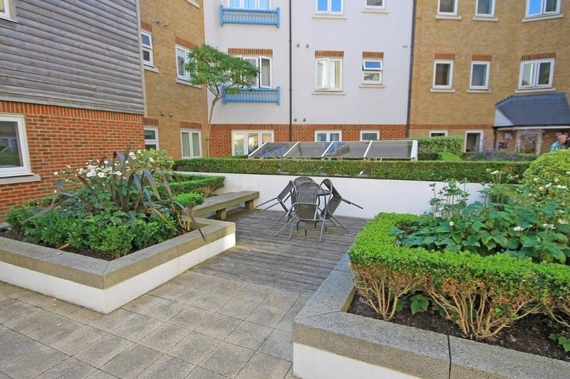 A secure two bedroom top floor balcony apartment in Marline Court in the popular Ropetackle development in central Shoreham-by-Sea offering gated underground parking with river and downland views.