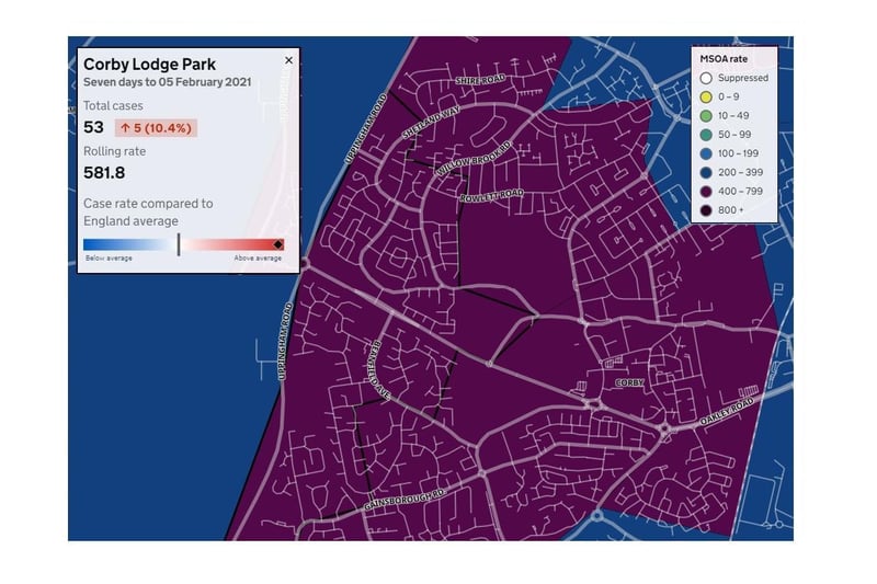 HIGH — Lodge Park is one of the areas in Corby where case rates remain stubbornly high