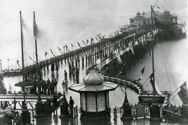 The opening of Hastings Pier in 1872. Picture courtesy of Steve Peak SUS-190329-111606001