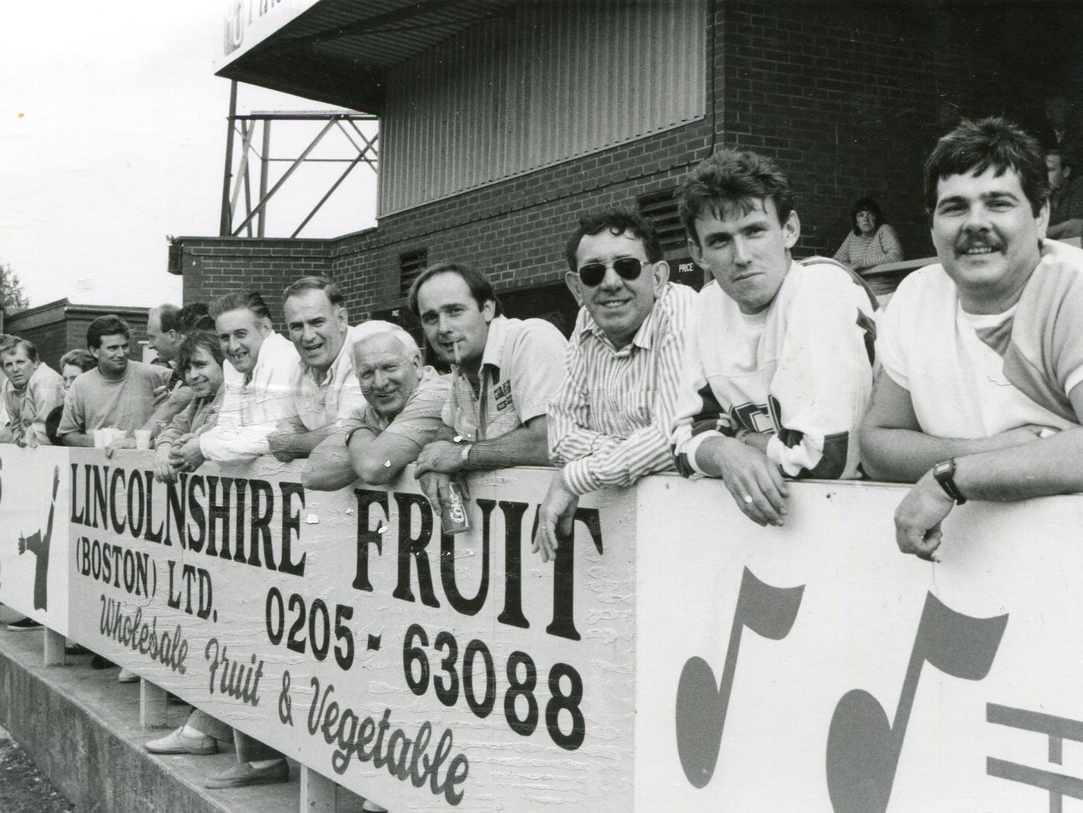 Supporters watch Boston United versus Mansfield circa 1988-89.
