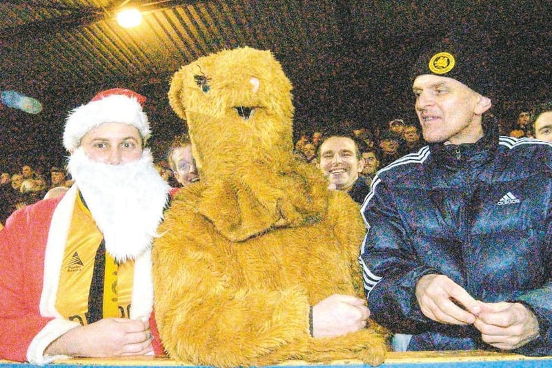 Getting festive for the Boxing Day match against Lincoln City in 2003.