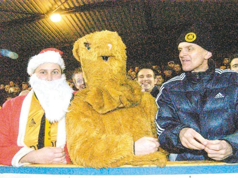 Getting festive for the Boxing Day match against Lincoln City in 2003.
