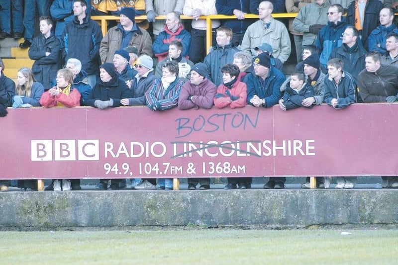 Shrewd advertising in the Lincolnshire derby against Grimsby Town in 2005.