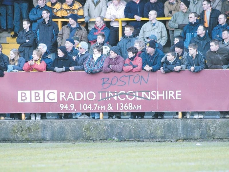Shrewd advertising in the Lincolnshire derby against Grimsby Town in 2005.