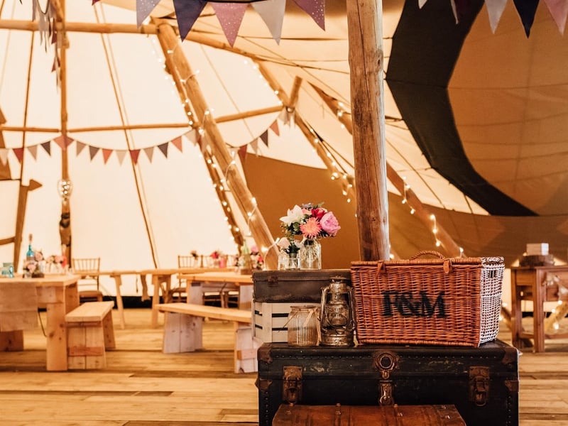 For those of you who dream of a rustic outdoor wedding, complete with fairy lights and magical surroundings, Elms Meadow is a stunning tipi wedding and events venue situated in a wild flower meadow on a family owned farm in Kettering.