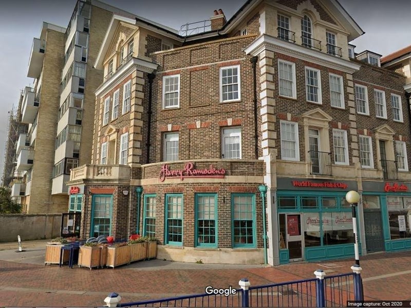 The Eastbourne branch of long-standing fish and chip restaurant Harry Ramsden's is a 'staple' in Eastbourne according to one review. Another frames it as 'the best fish and chips ever'. Scores 4 out of 5 on Tripadvisor.
