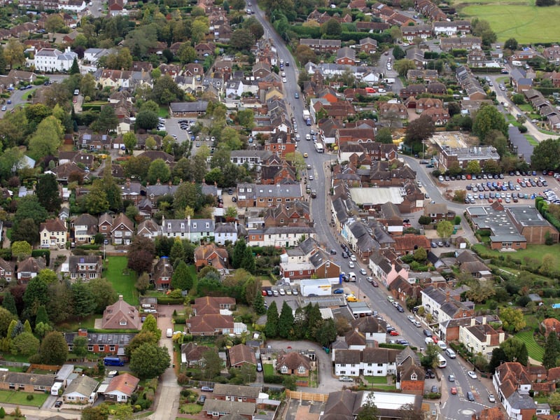 HOR 081011 Aerial photo. Henfield. The High Street runs down through the centre. photo by derek martin ENGSNL00120111010105834
