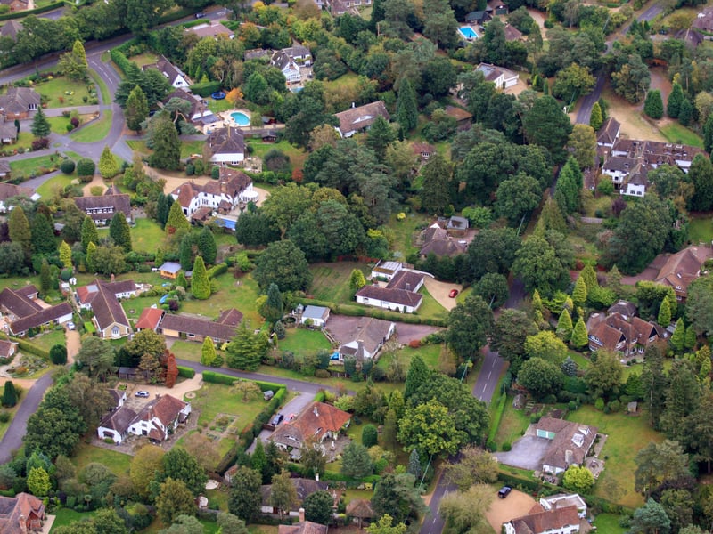 HOR 081011 Aerial photo. West Chiltington. The former Roundabout Hotel is top left. photo by derek martin ENGSNL00120111010105003