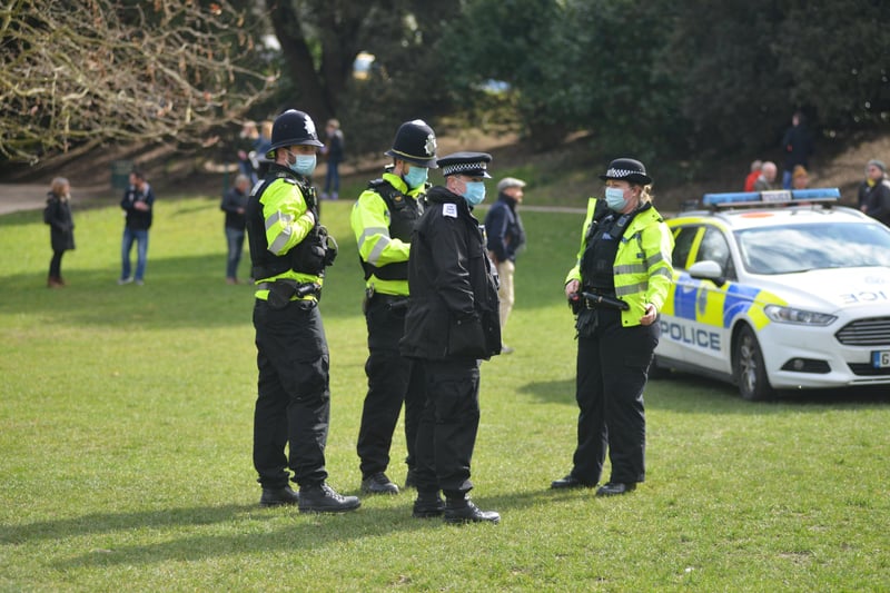 Hastings police patrolling Alexandra Park on Sunday, March 21