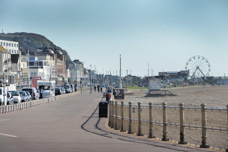 Coronavirus: Hastings seafront pictured on day one of the  UK lockdown. SUS-200324-111205001