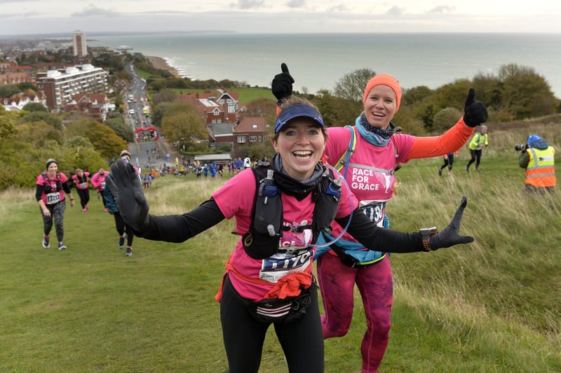 Everyone was in great spirits at the Beachy Head Marathon 2020. (Photo by Jon Rigby) SUS-201025-072522001