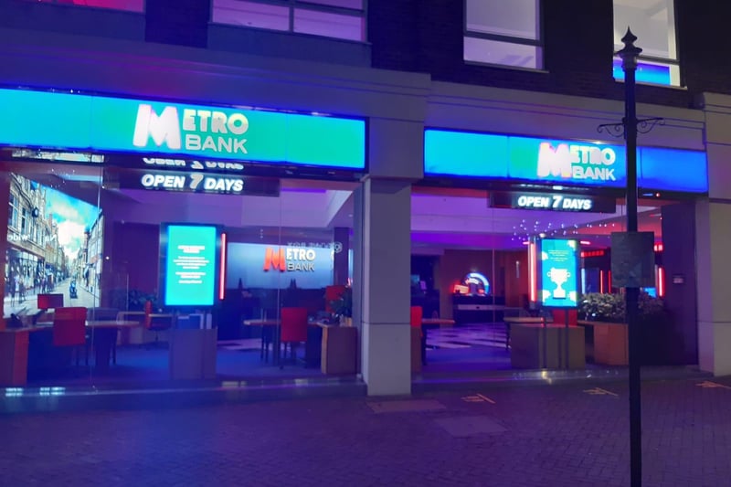 A Metro Bank spokesperson said: “As a bank, lighting is a key part of our security protocols. All our lighting is LED low energy with one exception being the red neon lighting.” 
In terms of security, many other banks in town do not have large glass windows.