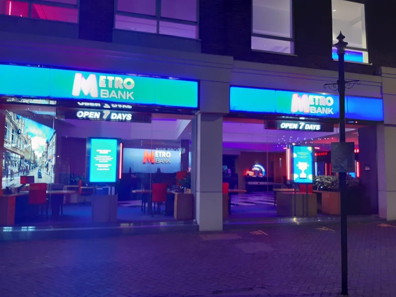 A Metro Bank spokesperson said: “As a bank, lighting is a key part of our security protocols. All our lighting is LED low energy with one exception being the red neon lighting.”
In terms of security, many other banks in town do not have large glass windows.