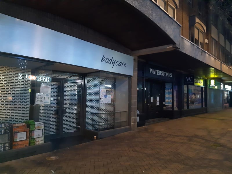 Two other examples of shops which have turned off lights while they are not in use.