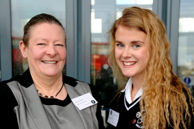 Official opening at Millais School, Horsham. Liz Barnes (Chair of Govenors) and Freya Mackins (Head Girl). Pic Steve Robards SR1526835 SUS-150312-160657001