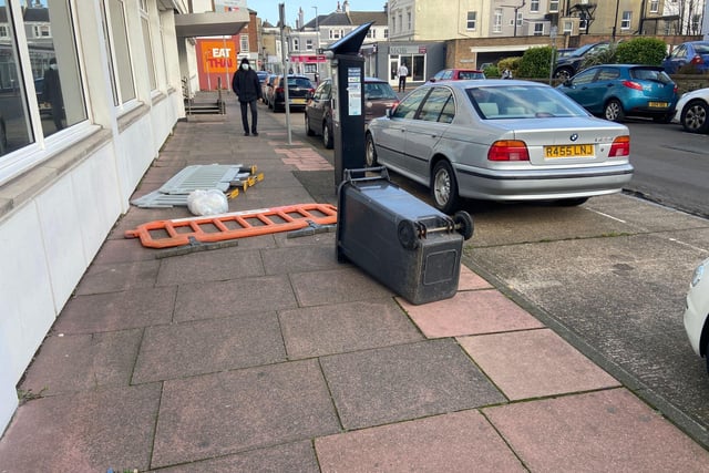 Bins and street furniture have been knocked over across town SUS-220218-152133001