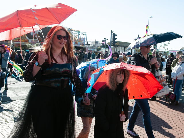 Fat Tuesday's Umbrella Parade 2022 in Hastings. Photo by Frank Copper. SUS-220228-082715001