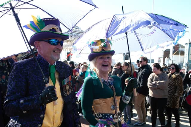 Fat Tuesday's Umbrella Parade 2022 in Hastings. Photo by Frank Copper. SUS-220228-082203001