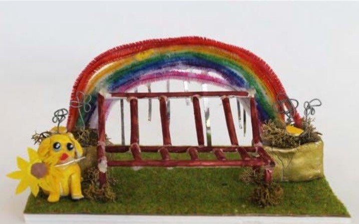 Sunflower dog and rainbow seat, incorporating community and sensory details