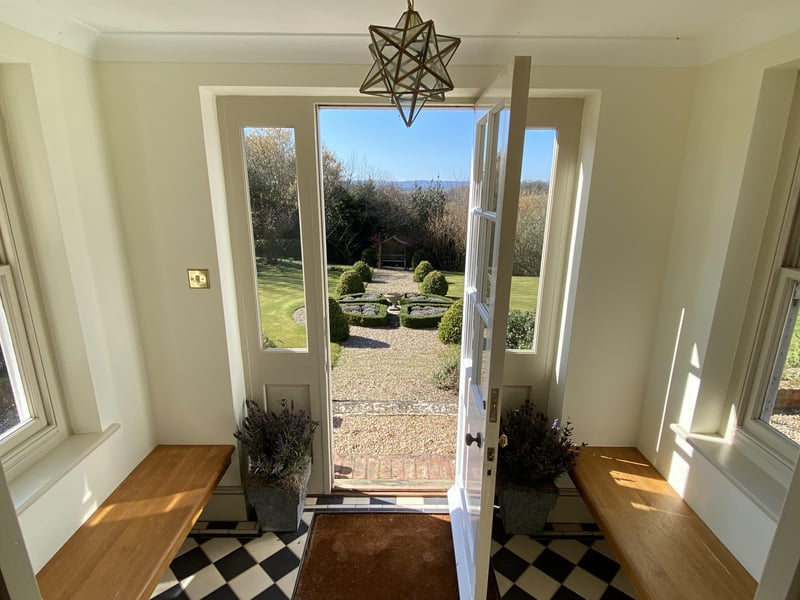 The entrance to the seven-bed house