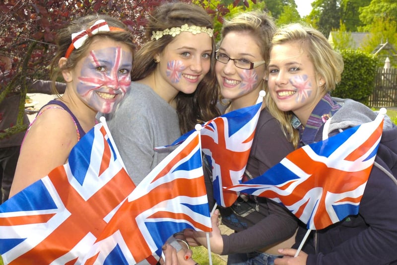 Kirton teenagers getting into the spirit of the day at The
Fairways street party. Pictured, from left, Alicia Skinner,
12, Kitty Stephenson, 15, Abi Skinner, 15, and Kirby Hurst, 15.