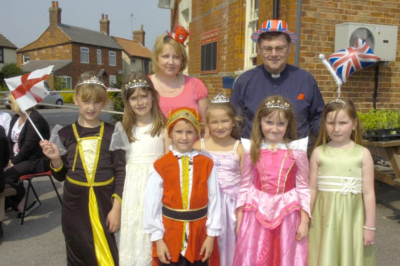 The Five Bells, in Butterwick, held a charity family day, featuring a best dressed prince and princess competition. Pictured (
back, from left) Suzanne Harley and the Rev Andrew Higginson with (front) Chloe Harley, nine, Lucy Epton, Jack Harley, six, Bethany Grooby, seven, Molly Epton, six, and Mary Lovelace, six.