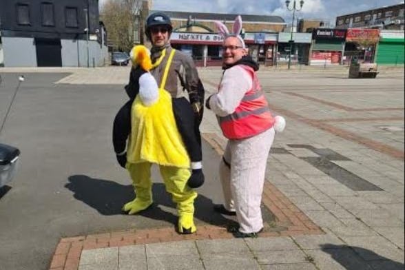 Some of the riders wore costumes to make the delivery