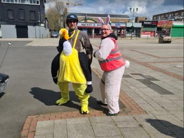 Some of the riders wore costumes to make the delivery