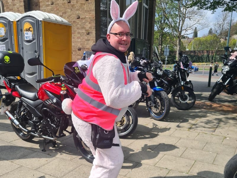 Gavin dressed as a bunny