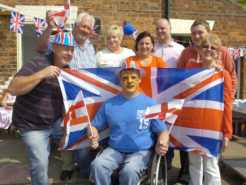 Also at The Five Bells, Butterwick, (back, from left) Keith Evans, Mike Knowles, Bernice Evans, Katie Dickinson, Jim Dickinson, Joe Evans, Jean Fairburn - landlady - and (front) Stuart Harley.