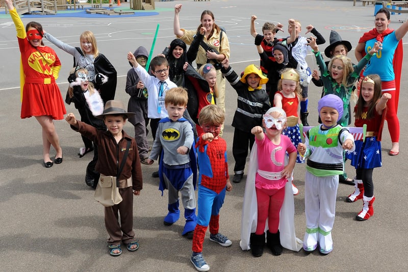 Superheroes at Durrington First and Middle School. Picture: Stephen Goodger