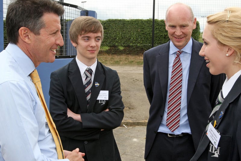Lord Seb Coe visiting Tanbridge House School in May 2011. Picture: Derek Martin