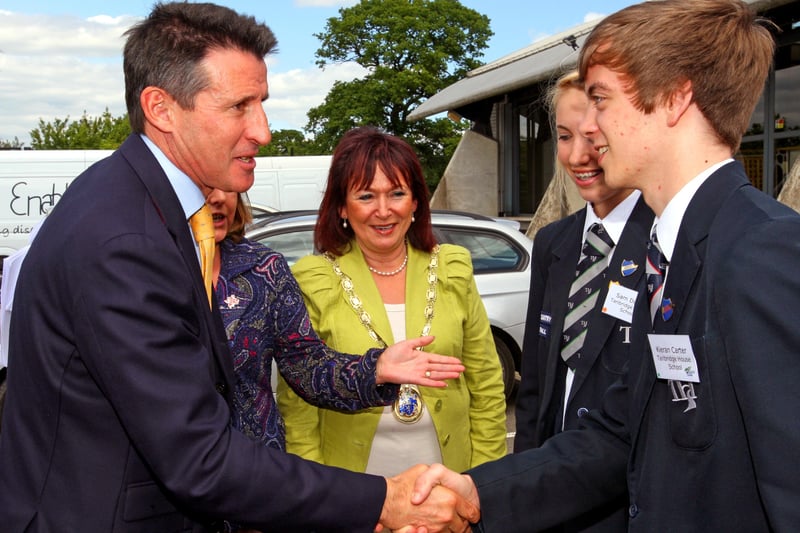 Lord Seb Coe visiting Tanbridge House School in May 2011. Picture: Derek Martin