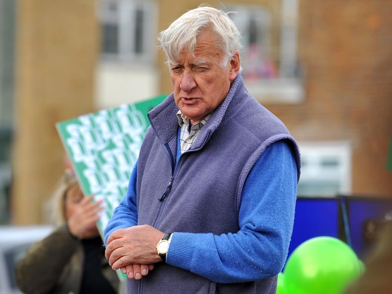 East Wittering residents protesting against the scale of development proposed in the area. County councillor Pieter Montyn. Pic S Robards SR2105221 SUS-210522-162448001