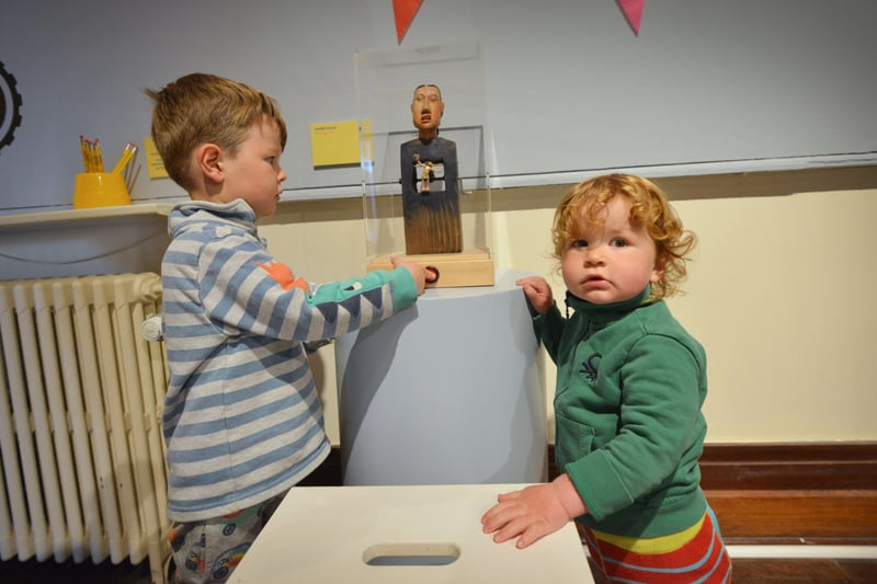 Automata exhibition at Hastings Museum and Art Gallery in  conjunction with Cabaret Mechanical Theatre and Falmouth Art Gallery. The exhibition runs until Aug 29 2021.

Caspar and Otto Hobbs pictured with Inner Child by Carlos Zapata SUS-210521-133823001