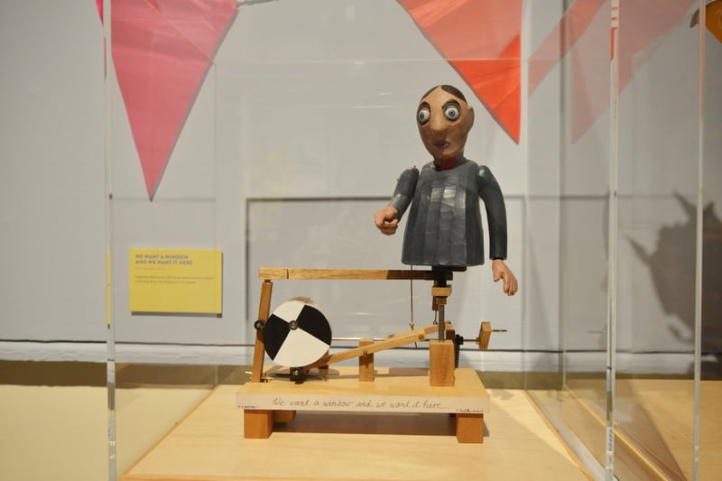 Automata exhibition at Hastings Museum and Art Gallery in  conjunction with Cabaret Mechanical Theatre and Falmouth Art Gallery. The exhibition runs until Aug 29 2021.

We Want A Window And We Want It Here, by Paul Spooner SUS-210521-133938001